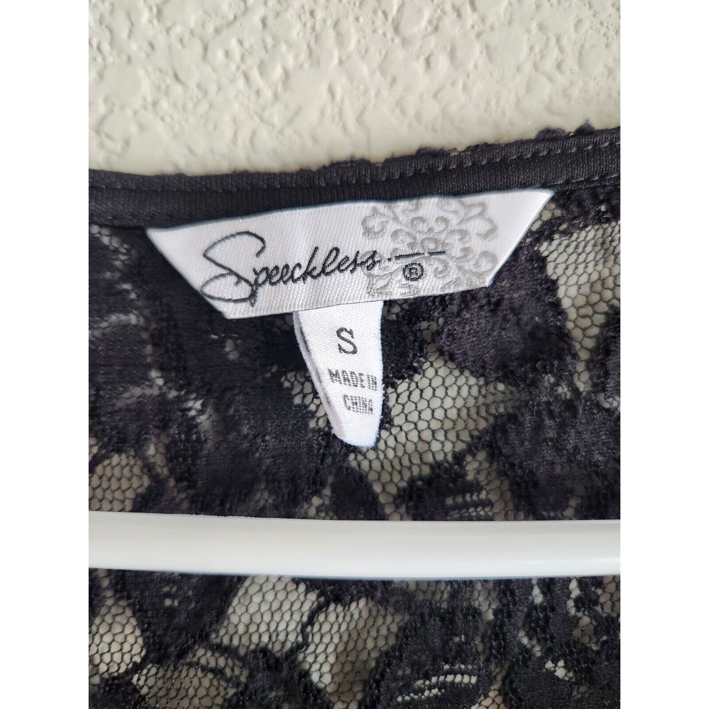 Speechless Juniors Sz S Black and Gray Mini Dress Crochet Top Chevron Bottom