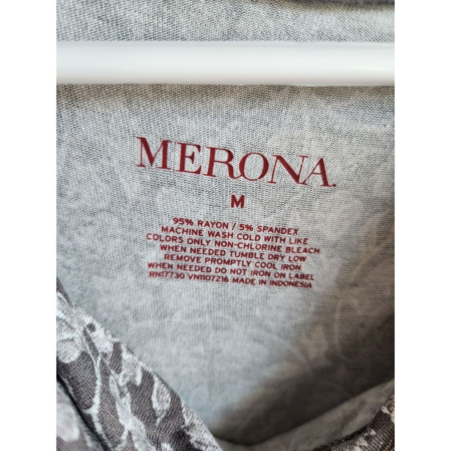 Merona Womens Sz M Scoop Neck Shift Dress Taupe Floral Knee Length