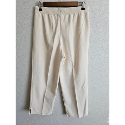 High Sierra Womens Sz S Pull On Wide Leg Cropped Track Pants Cream Ivory