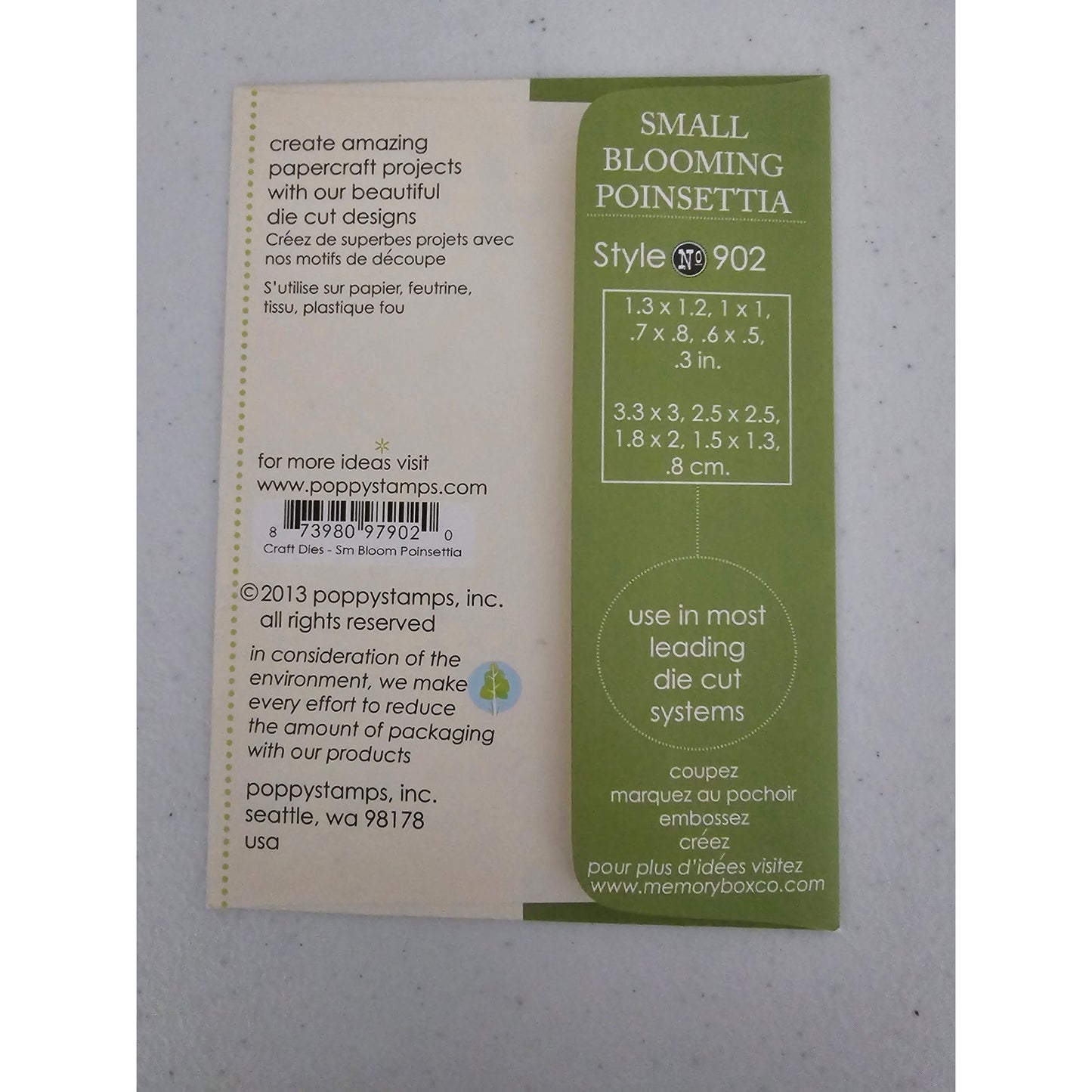 Poppy Stamps Steel Craft Die Small Blooming Poinsettia Flower Style 902