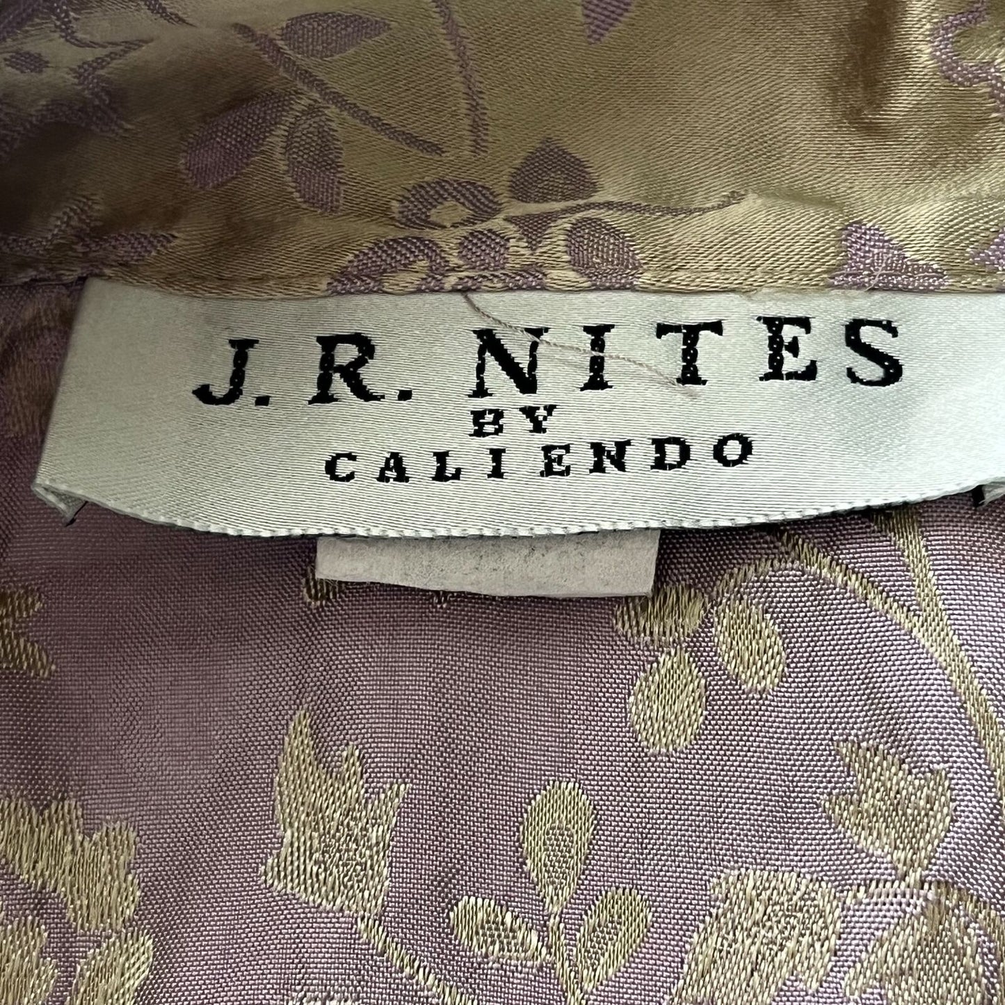 JR Nites by Caliendo Womens Sz 16 Satin Jacket Silver Purple Formal