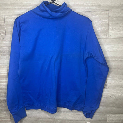 Petite Projections Womens Sz PM 100% Cotton Turtleneck T Shirt Royal Blue NEW