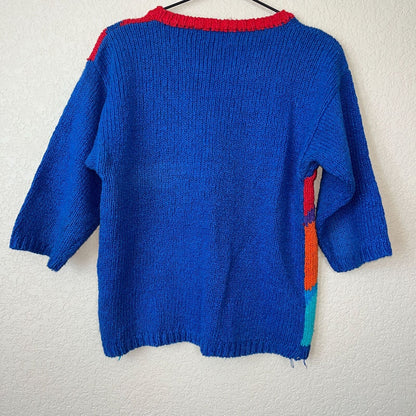 VTG 1980s Renee Tener Jeanne Pierre Womens Sz S Knit Sweater Bold Colors