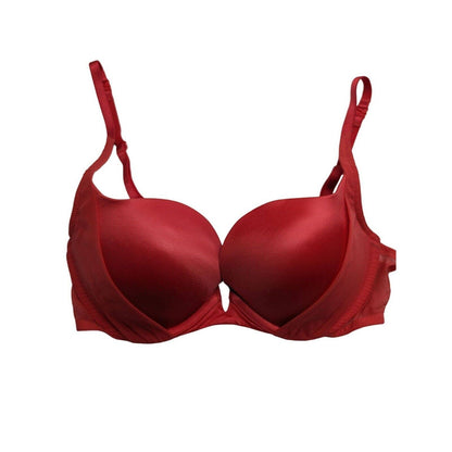 Victorias Secret Womens Sz 34C Padded Demi Bra Red Satin