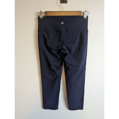 Athleta Chaturanga Cropped Black Leggings XS Mid Rise 61707