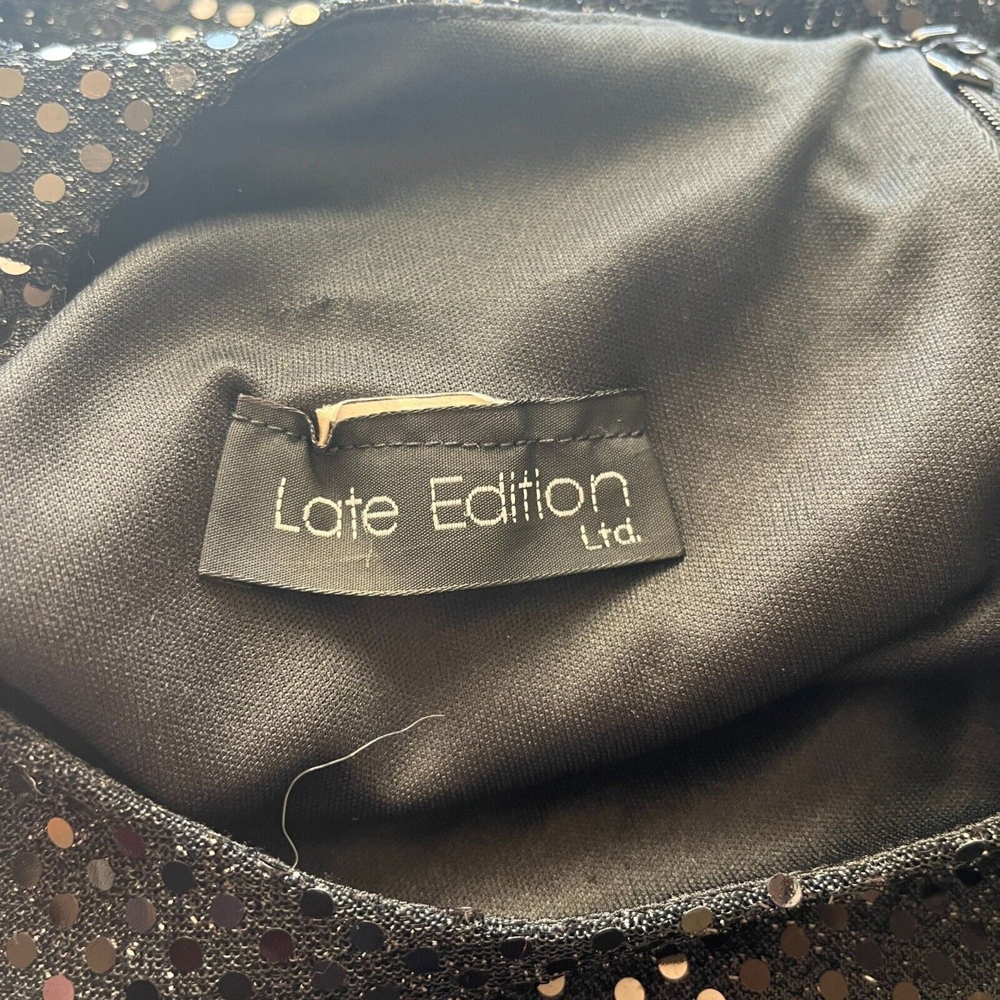 Late Edition Womens Sz 10 Vintage Little Black Dress Sequin Sparkly