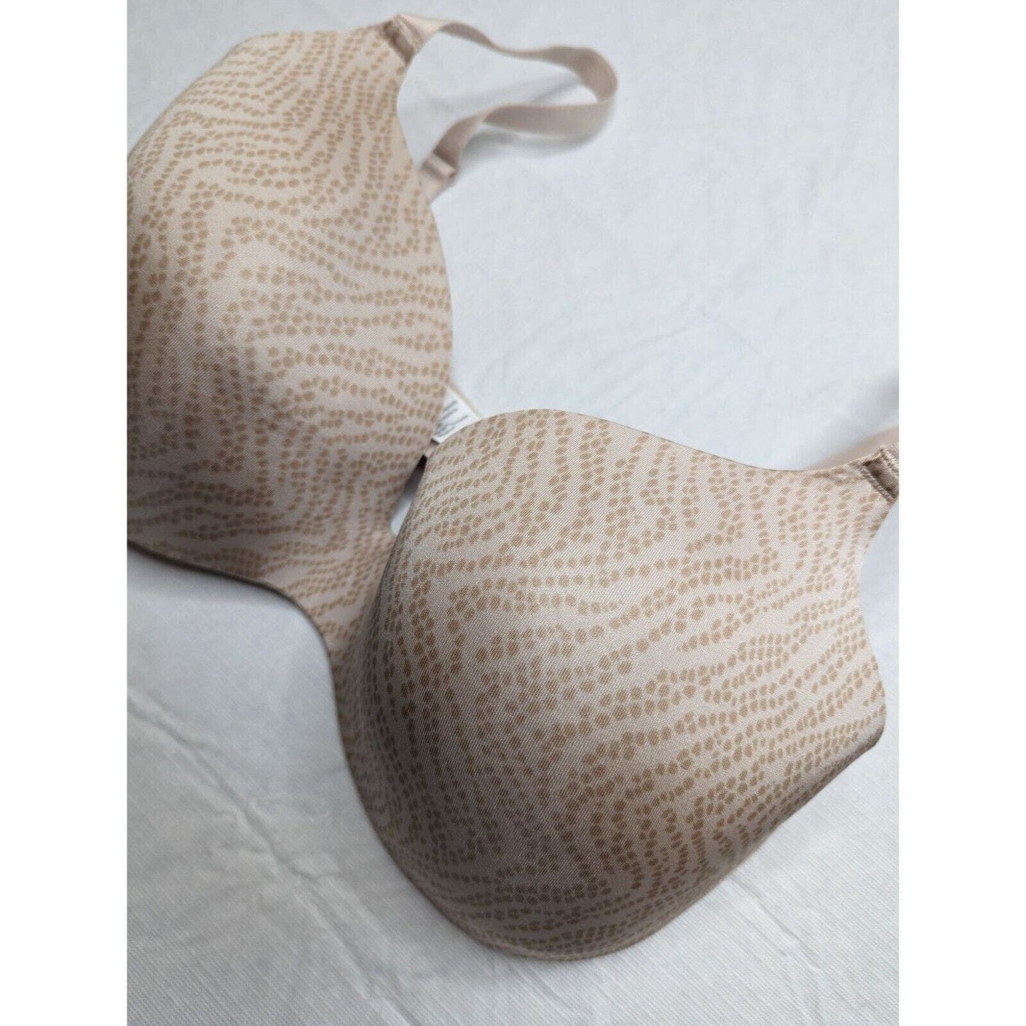 Simply Perfect by Warners Womens Sz 38D T Shirt Bra Beige Dots