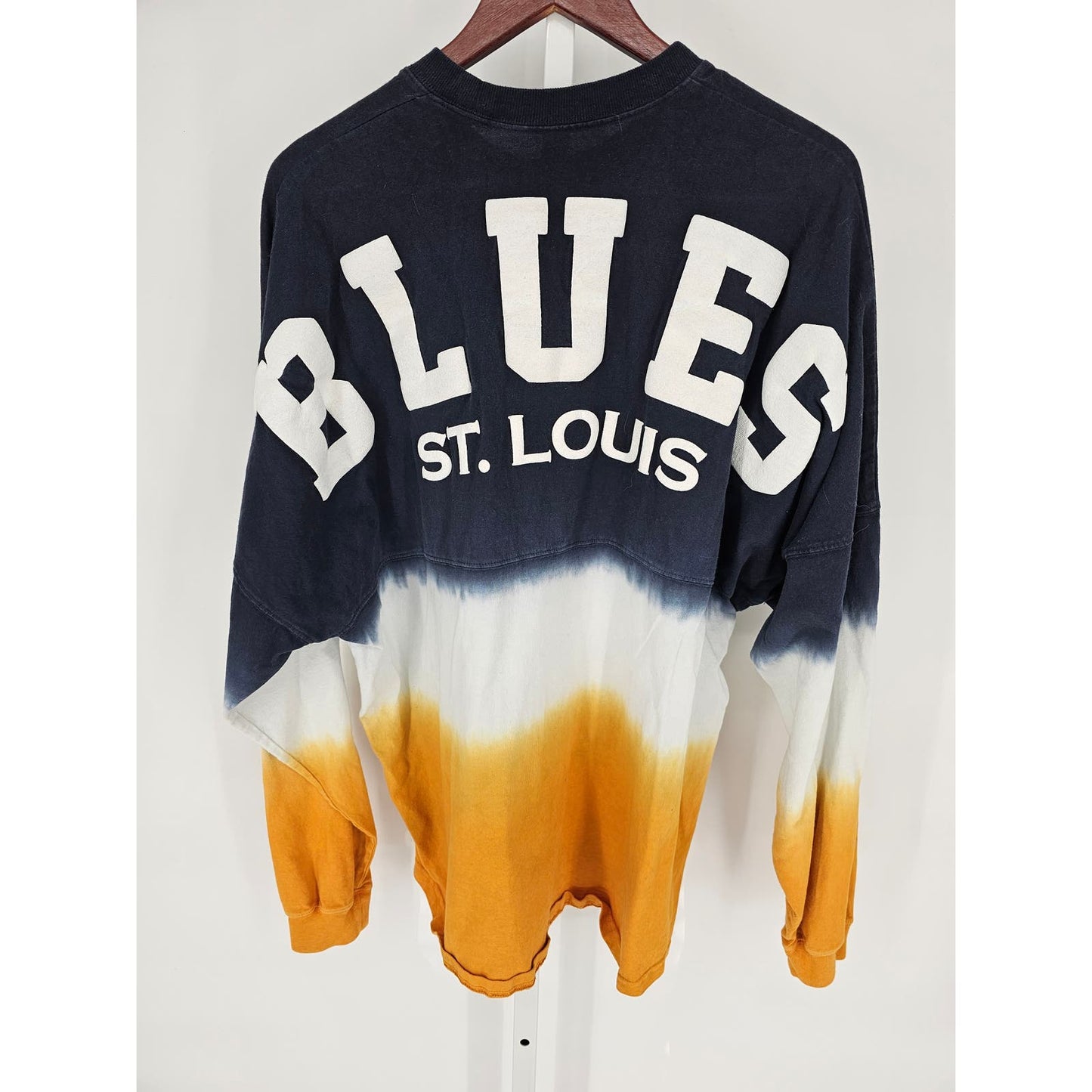 NHL St Louis Blues Womens Sz XL Ombre Spirit Jersey Log Sleeve Oversized T Shirt