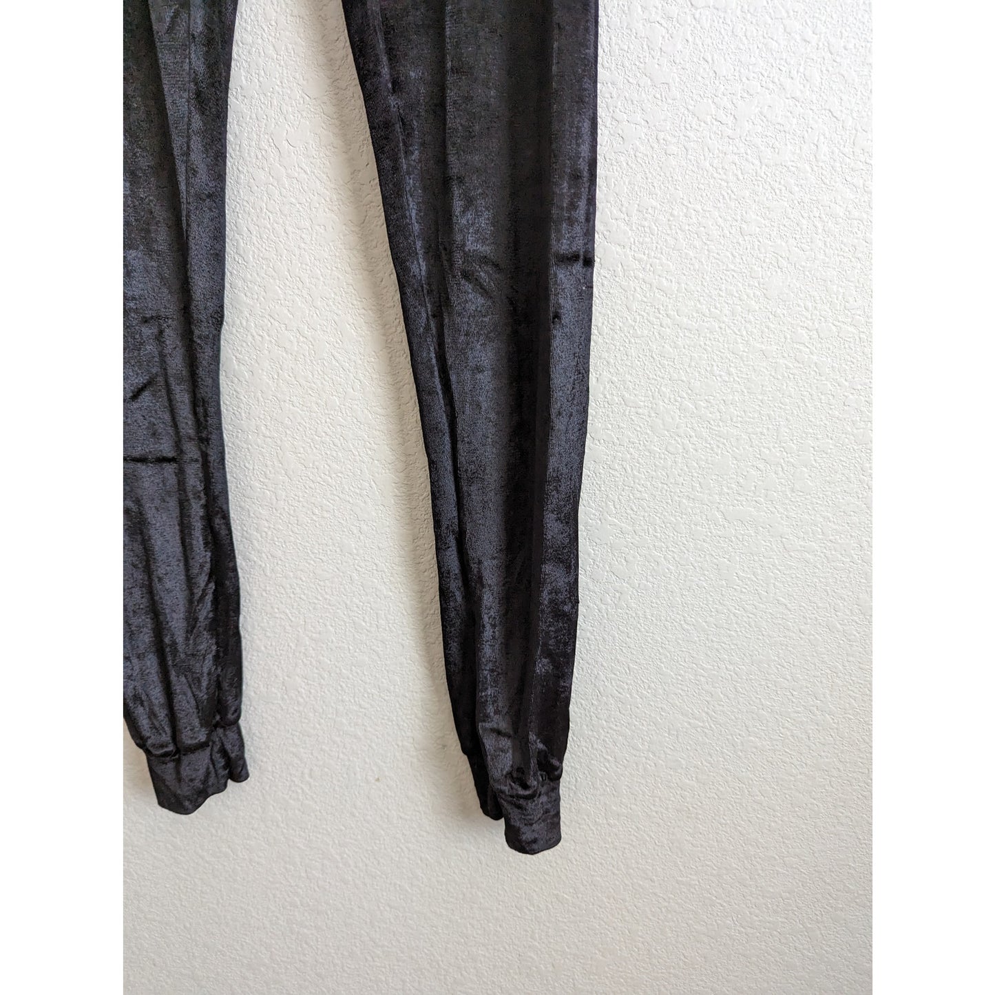 Vintage Monx Womens Sz S Black Velvet Jogger Pants High Waist