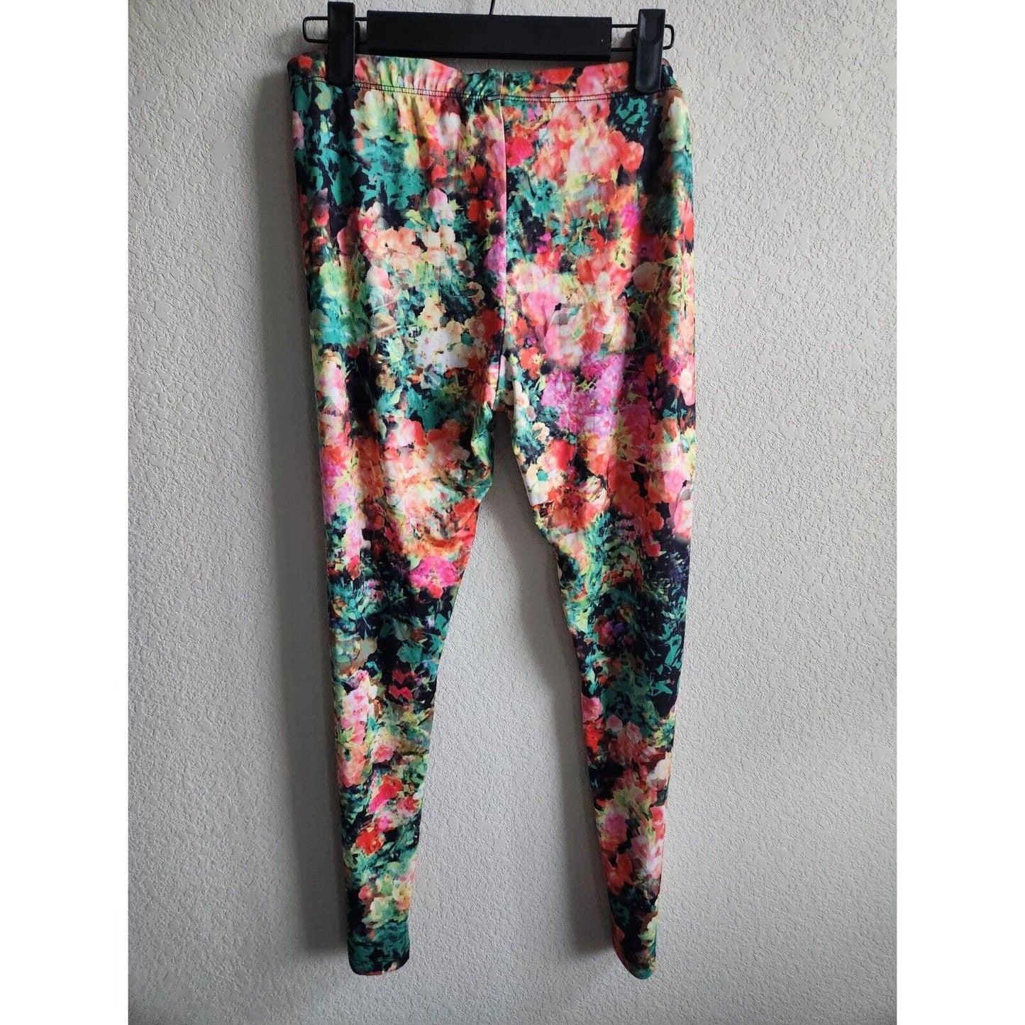 Decree Womens Sz L Pull On Leggings Colorful Floral