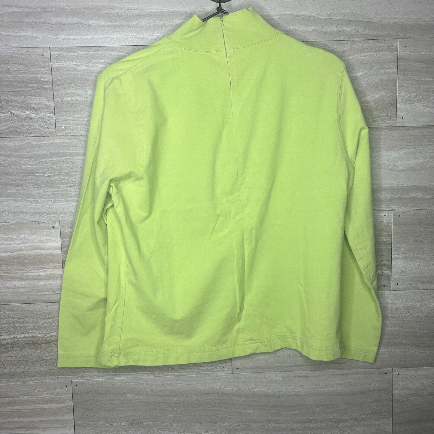 Vintage Signature Expressions Womens Sz XL Cotton Long Sleeve Shirt Lime Green