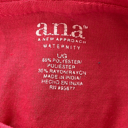 ANA A New Approach Maternity Womens Sz L Short Sleeve Salmon Blouse