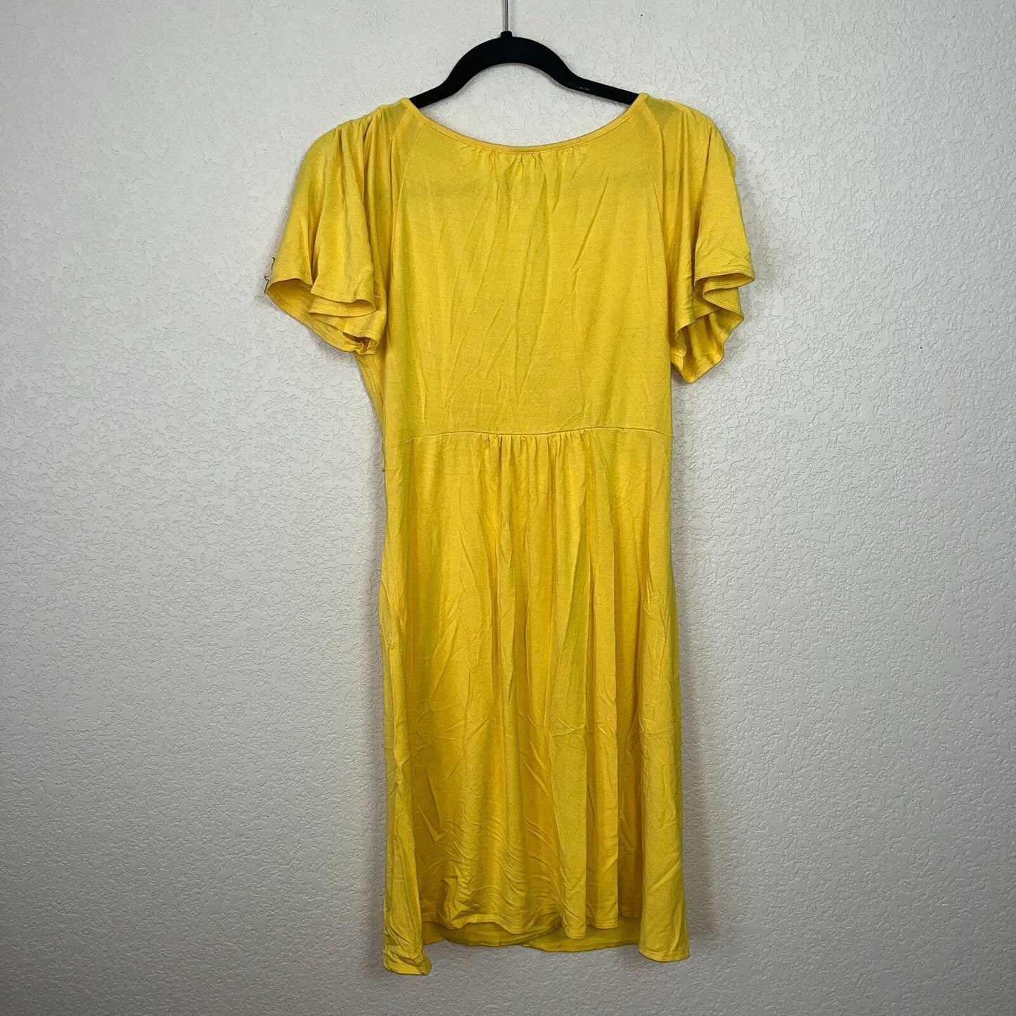 Banana Republic Womens Sz M V Neck Knee Length Dress Bright Yellow