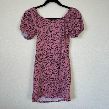 Persaya Womens Sz S Vintage Y2K 2000s Dress Pink Black Animal Print