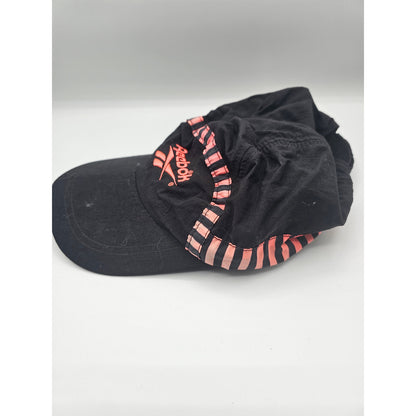 Vintage Reebok Womens Nylon Baseball Running Hat Black and Bright Pink