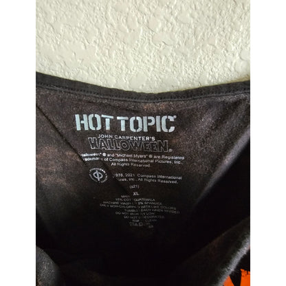 Hot Topic Womens Sz XL Cropped Tank John Carpenter Halloween Tie Dye Black