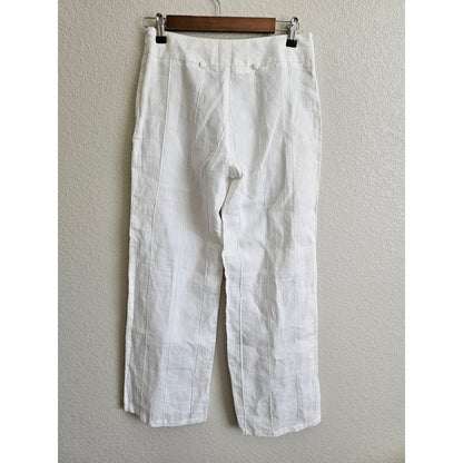 Essence Womens Sz S 100% Line Wide Leg Pants White Beach