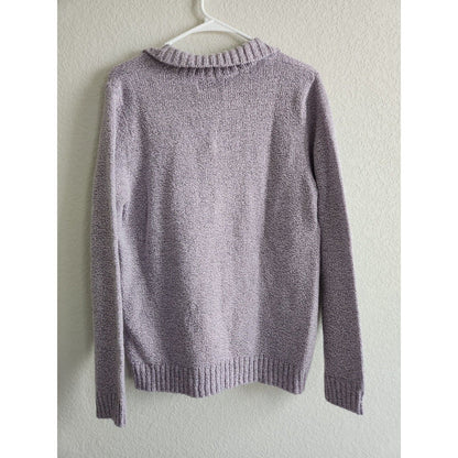 Vintage St Johns Bay Womens Sz L Pullover Sweater Light Purple Collar