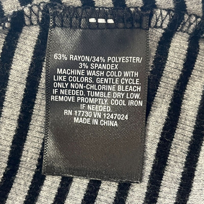 Mossimo Womens Sz S Cowl Neck Knee Length Dress Striped Black Gray