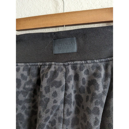 Victorias Secret Sz XS Jogger Sweatpants High Waist Leopard Print Lace Front