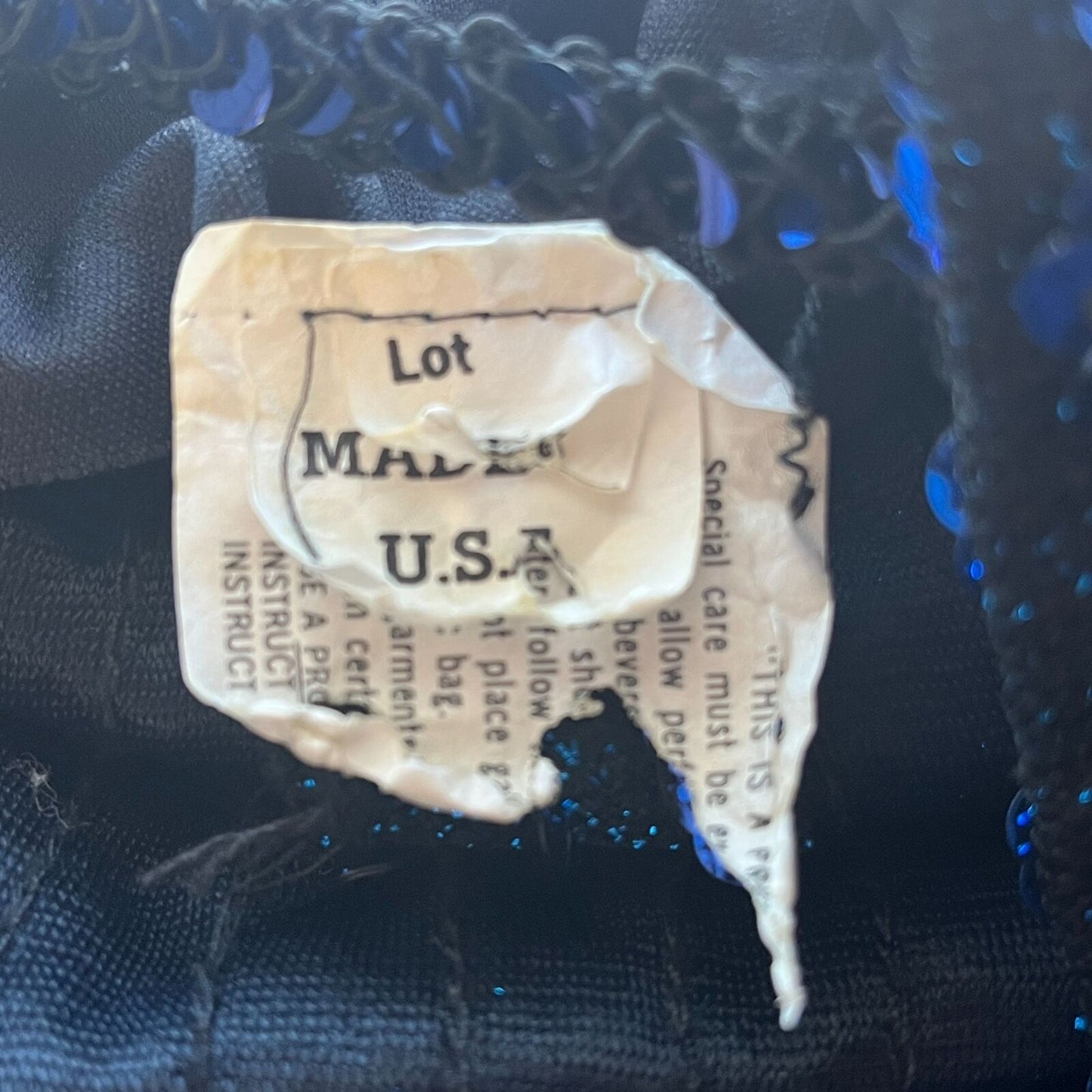 Vintage 1980s Womens Sz M Blue Full Sequin Knee Length Dress Low Back