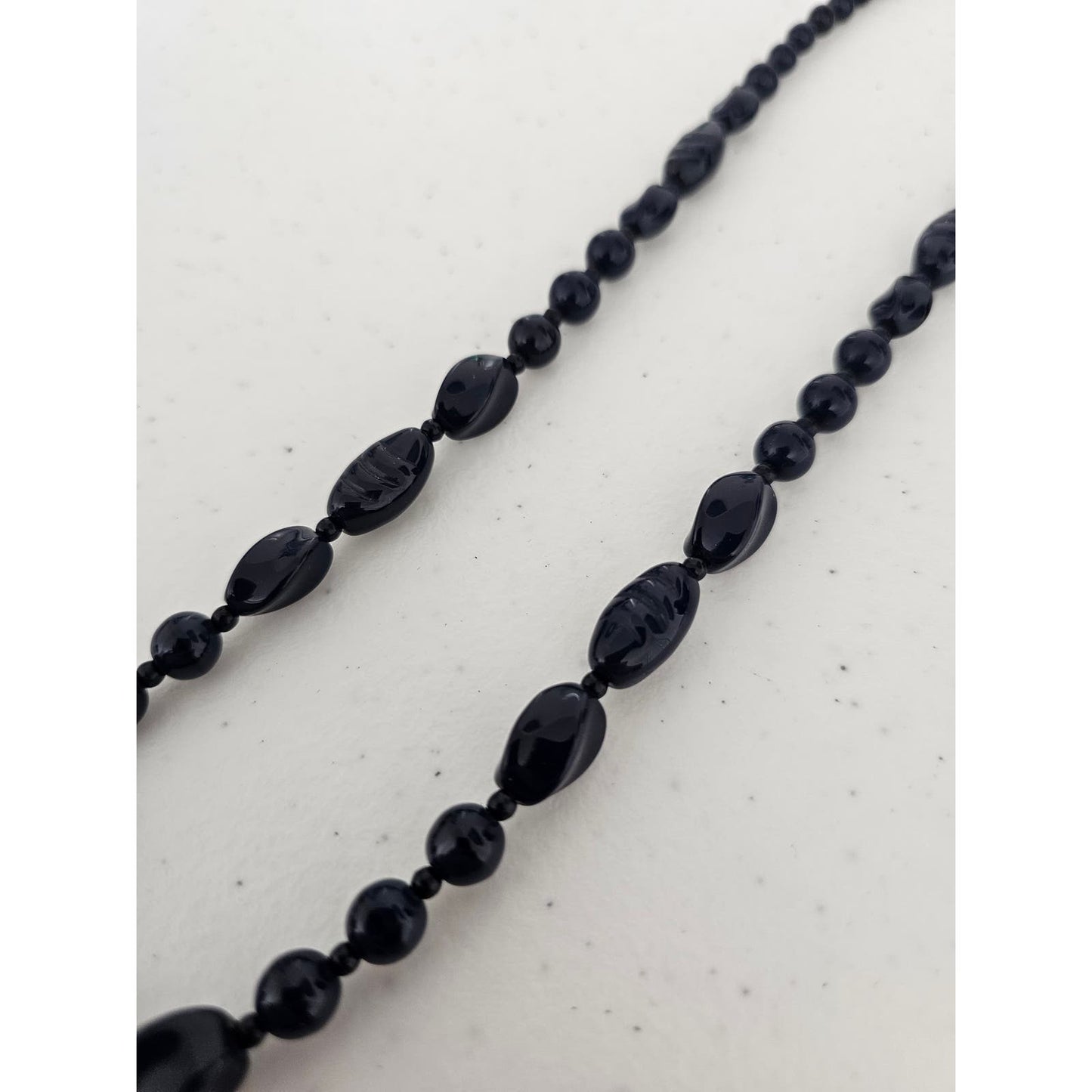 Vintage 1990s Dark Blue Single Strand Beaded Necklace