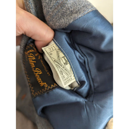 Vintage Palm Beach Mens Sz 42R 2 Piece Suit 2 Button Coat and Pants Gray 1970s