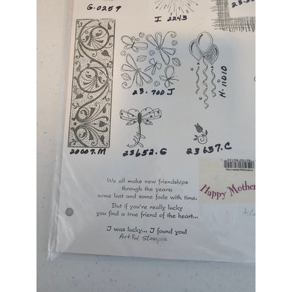 Lot of Unmounted Rubber Stamps Vintage Magenta Dainty Designs Mothers Day