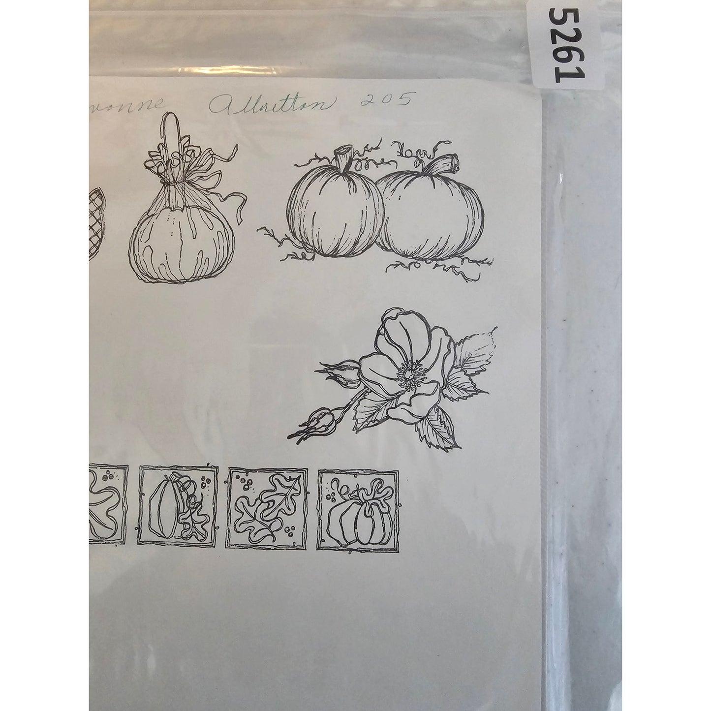 Lot of Unmounted Rubber Stamps Fall Autumn Pumpkin Caramel Apple Leaves Cat