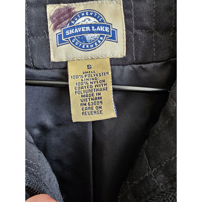 Vintage Shaver Lake Outerwear Womens Sz S Black Quilted Zip Up Jacket