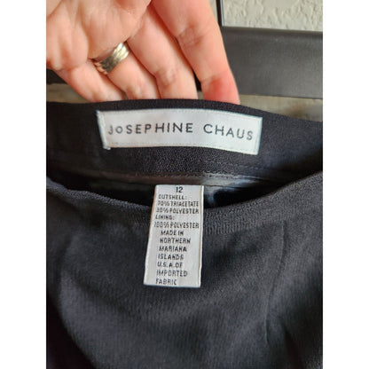 Josephine Chaus Womens Sz 12 Knee Length Classic Pencil Skirt Black