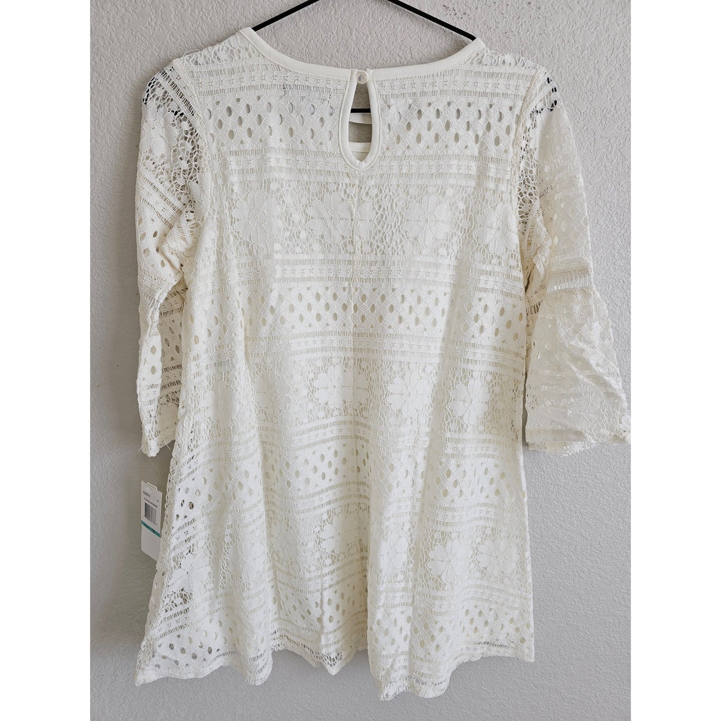 My Michelle Girls Sz 16 (XL) Above Knee Long Sleeve Ivory Lace Formal Dress