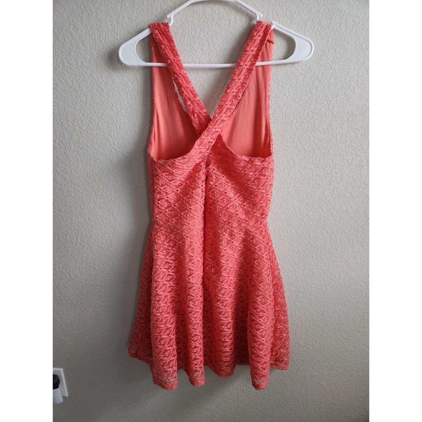 Socialite Womens Sz S Knee Length A Line Dress Coral Pink Sleeveless
