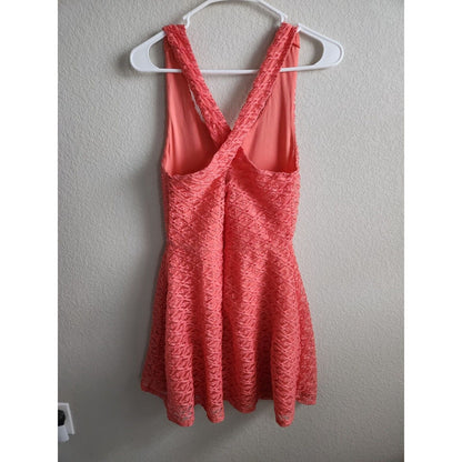 Socialite Womens Sz S Knee Length A Line Dress Coral Pink Sleeveless