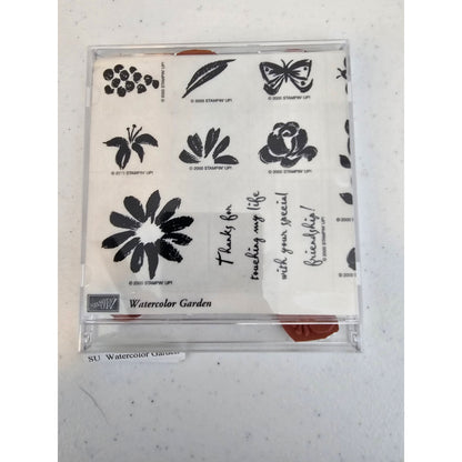 Retired Stampin Up Unmounted Rubber Stamp Set Watercolor Garden Flowers