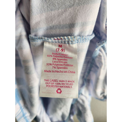 No Boundaries Juniors Sz M Knee Length Summer Dress Light Blue White Striped