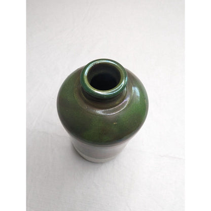 Vintage Mid Century Danish Glazed Bud Vase Floral Signed