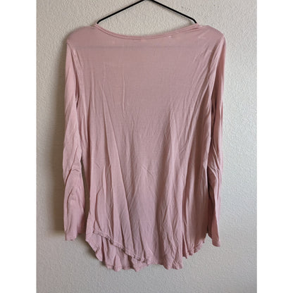 Love & Charm Womens Sz M Long Sleeve T Shirt Blush Pink