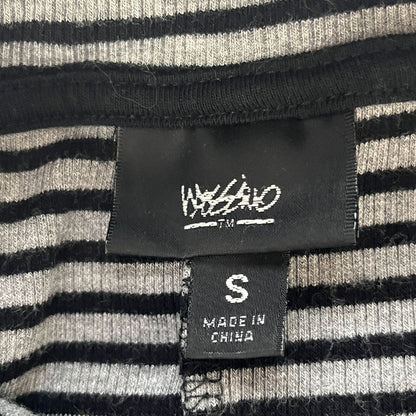 Mossimo Womens Sz S Cowl Neck Knee Length Dress Striped Black Gray