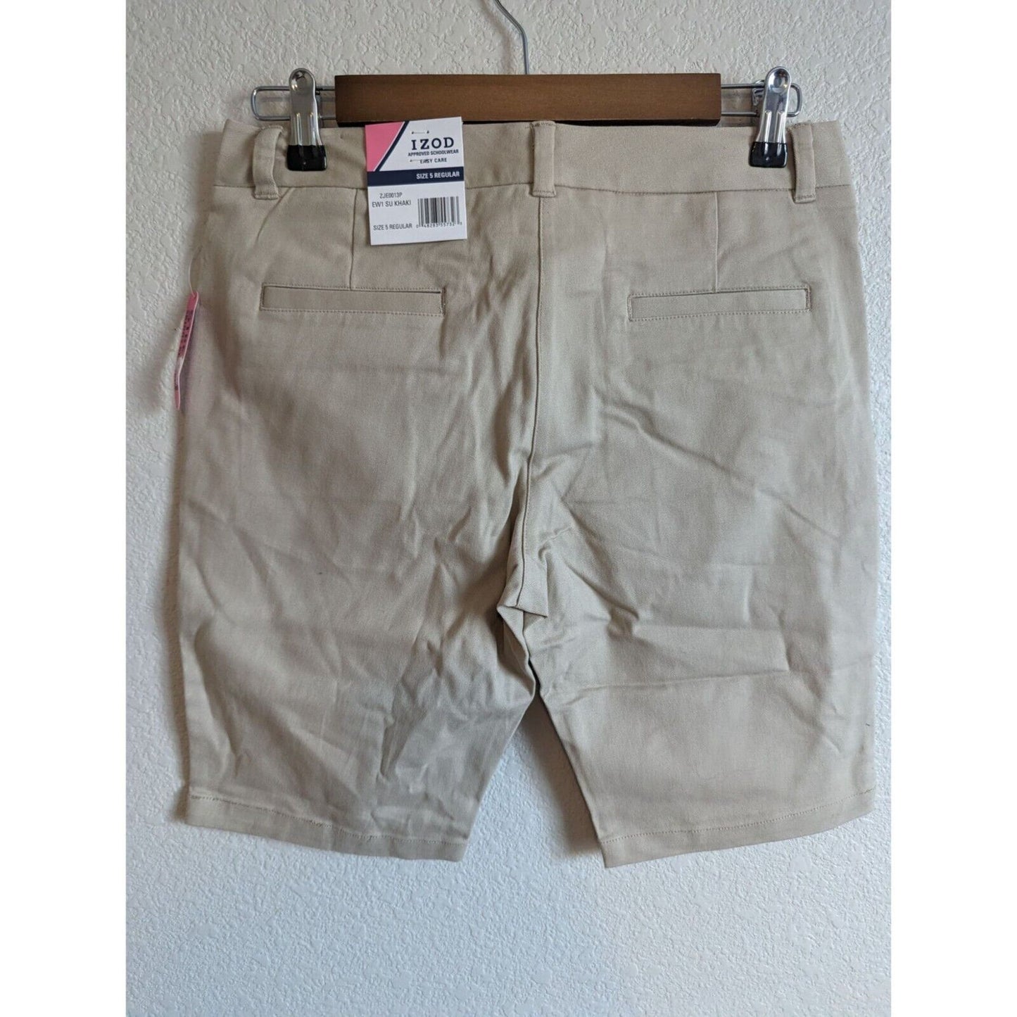 Izod Juniors Sz 5 Khaki Beige shorts School Uniform NEW