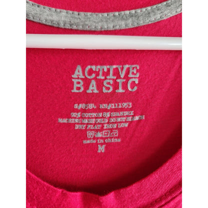 Active Basic Womens Sz M Crewneck Short Sleeve T Shirt Pink Athletic