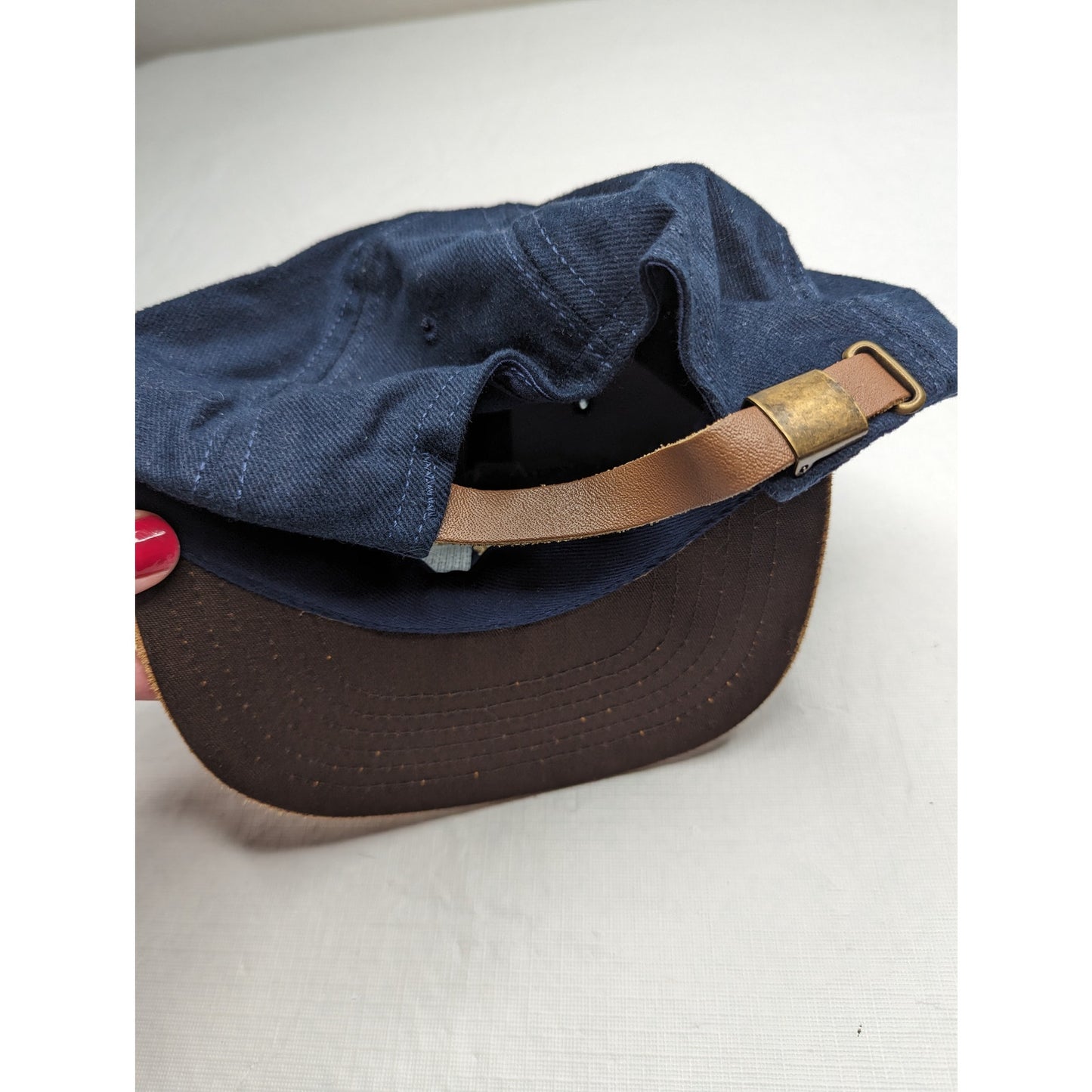 Jacobs Ranch Mine Mens Strapback Baseball Hat Suede Brim Blue