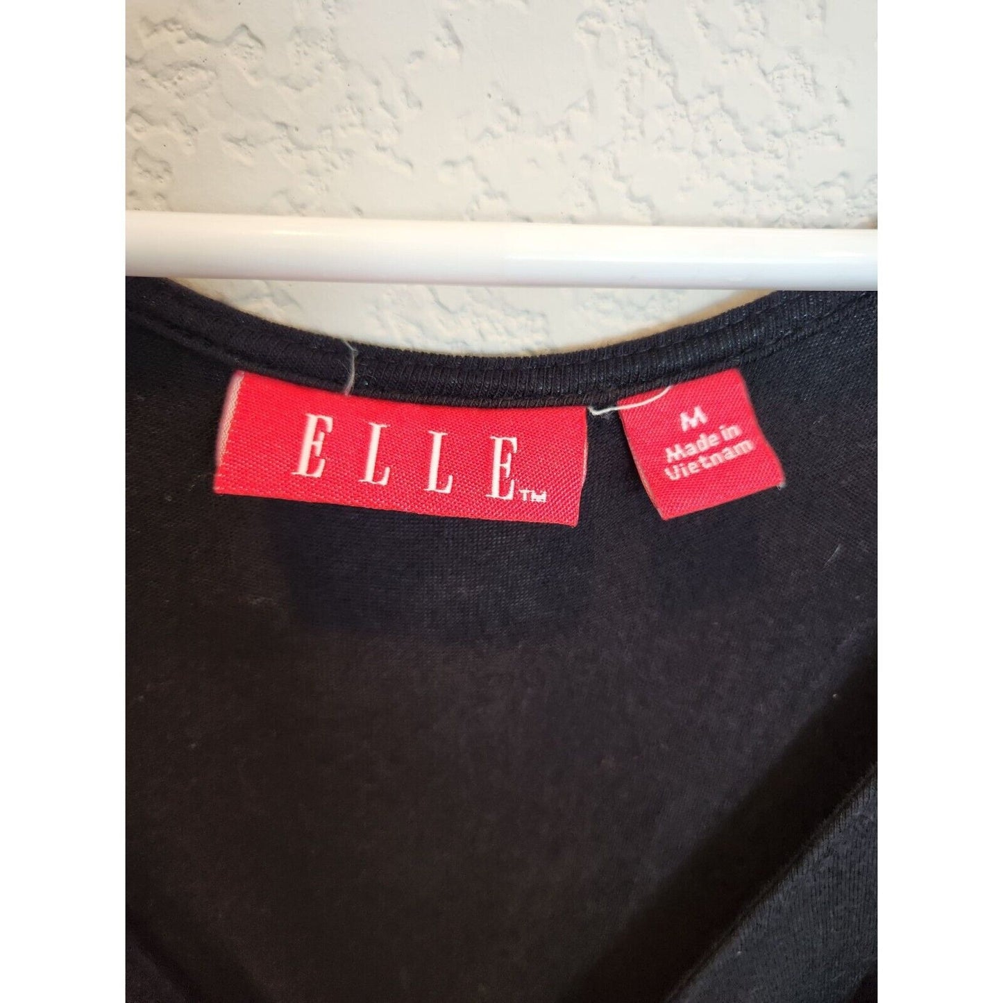 Elle Womens Sz M Knee Length Sleeveless Draped Black Dress