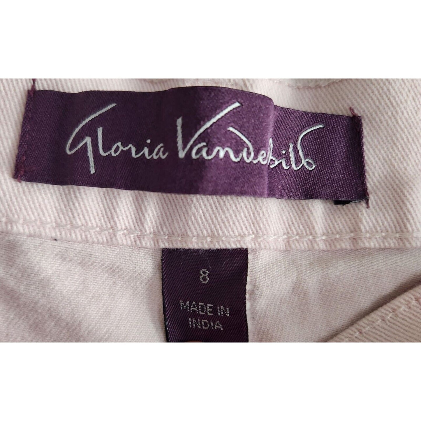 Gloria Vanderbilt Womens Sz 8 Light Pink Straight Leg Jeans