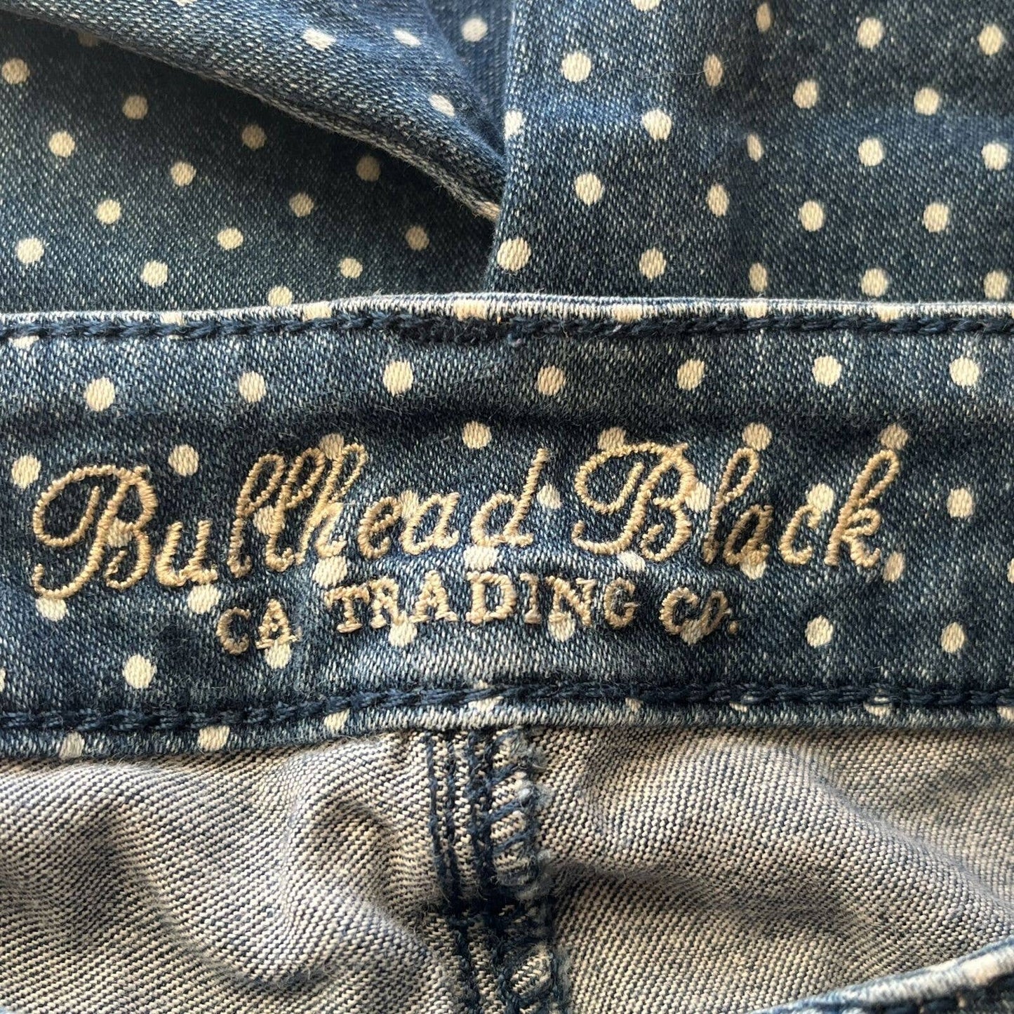 Bullhead Black Juniors Sz 1 Skinniest Fit Blue Jeans Polka Dot