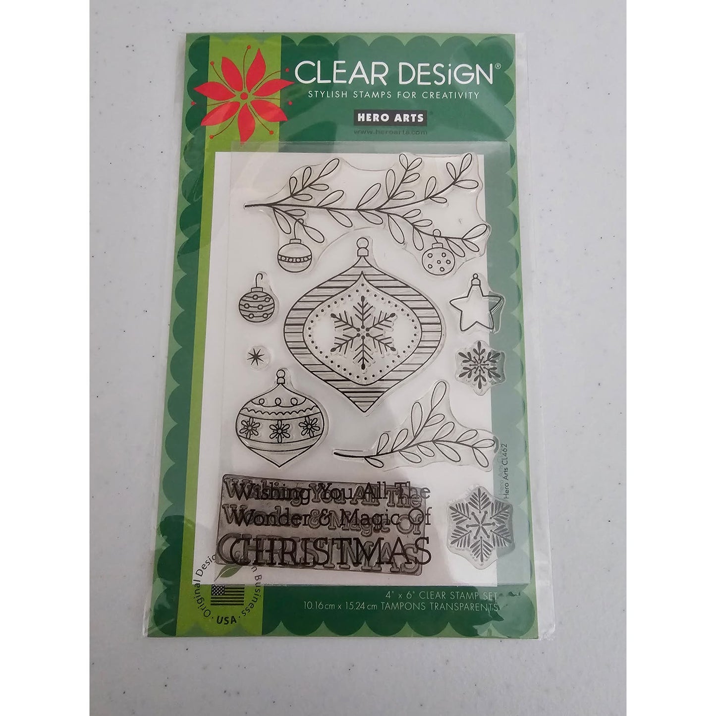 Hero Arts Clear Rubber Stamp Set Magic of Christmas Ornaments