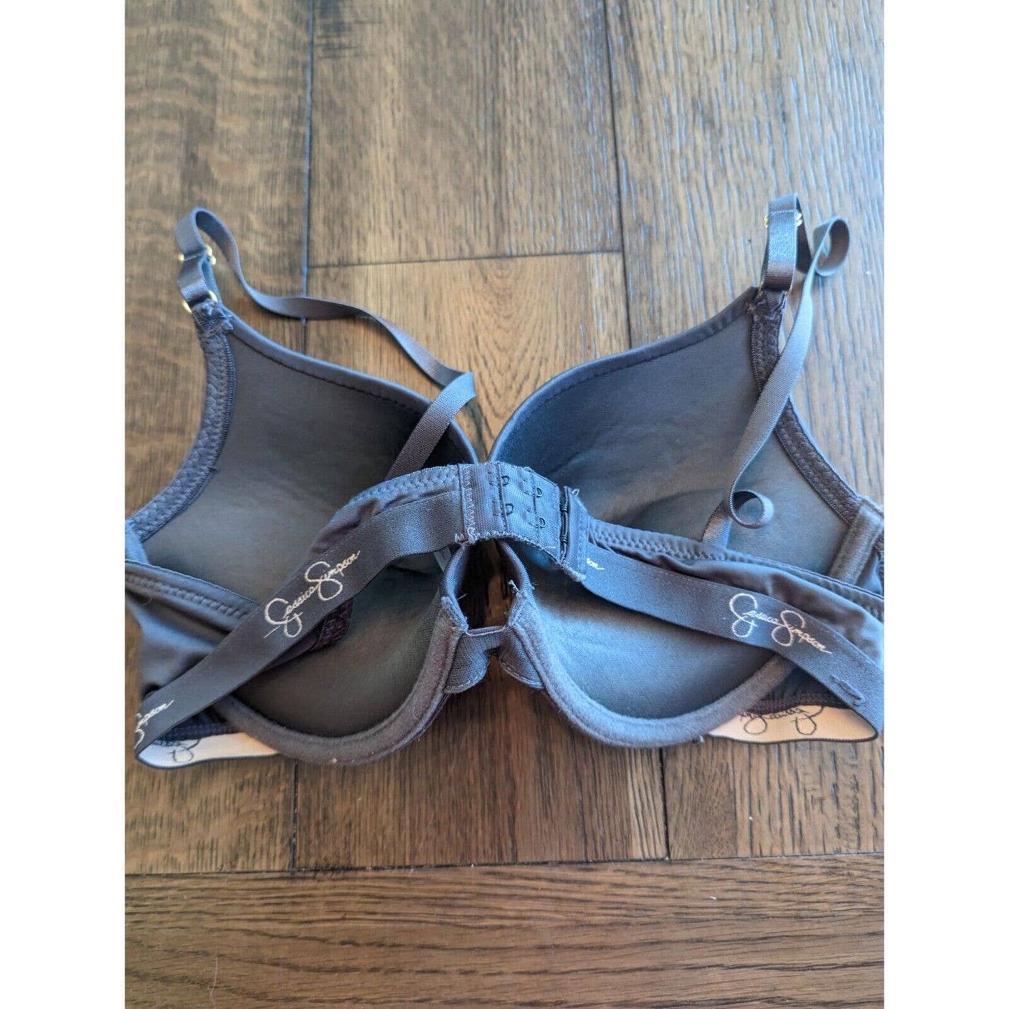 Jessica Simpson Womens Sz 36C Padded Push Up Bra Gray Silver