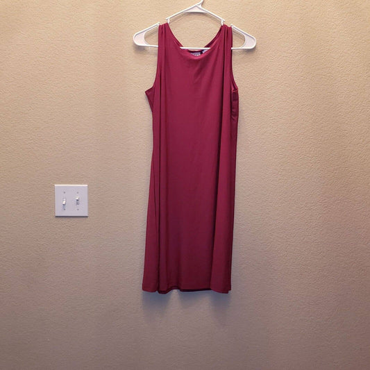 Attitudes by Renee Womens Sz S Knee Length Slinky Tank Dress Dark Pink