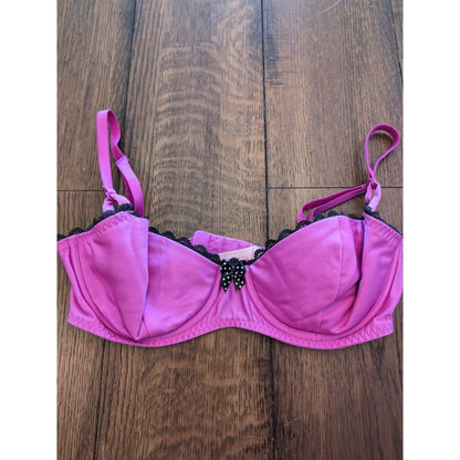 Victorias Secret Womens Sz 34C Black and Purple Unlined Sexy Bra