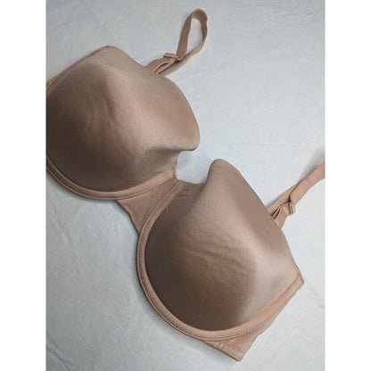 Dreamfit Womens Sz 38DD Solid Beige Demi Bra Lightly Padded